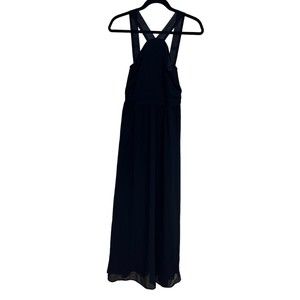 Lulus Air of Romance Bridesmaid Halter‎ Neck Maxi Dress Black Women’s Size Small